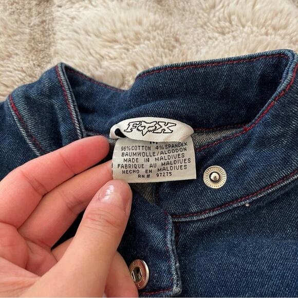 Vintage Fox Racing Denim Racing Stripe Moto Jacket - Picture 5 of 6